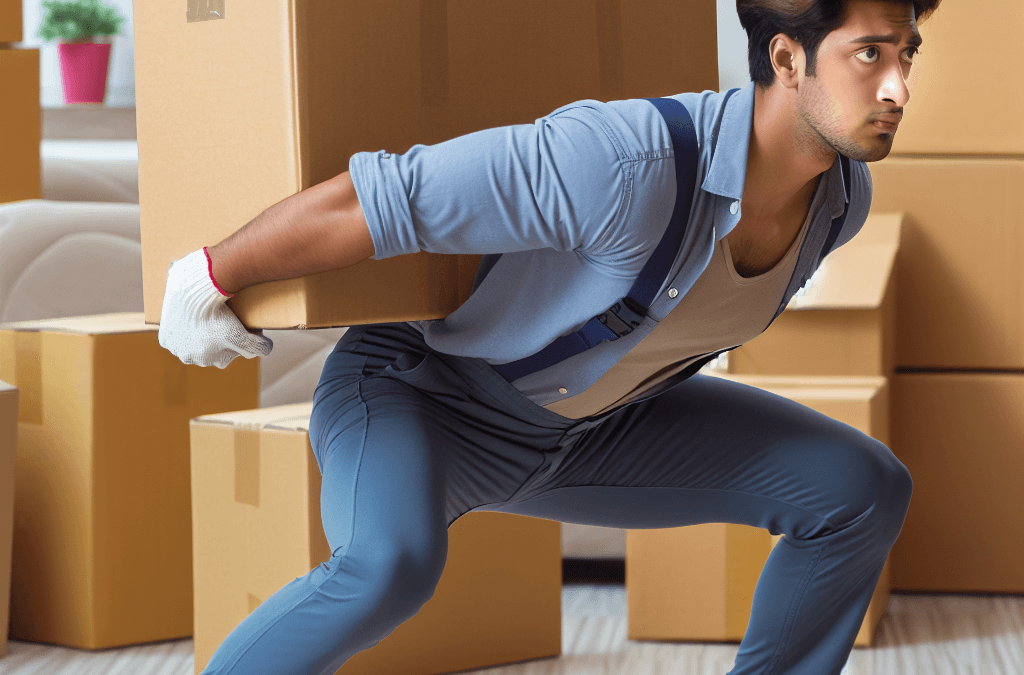 Cómo evitar lesiones durante una mudanza levantando caja correctamente