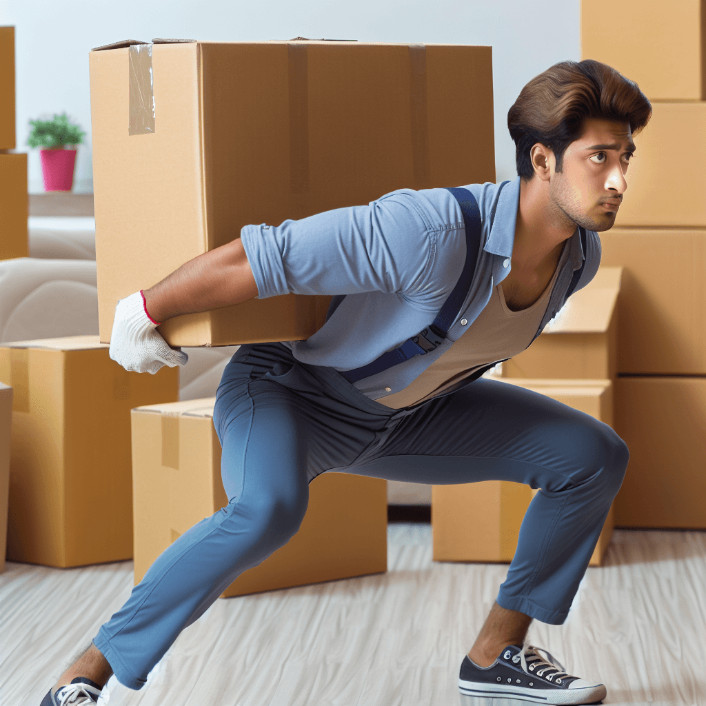 Cómo evitar lesiones durante una mudanza levantando caja correctamente