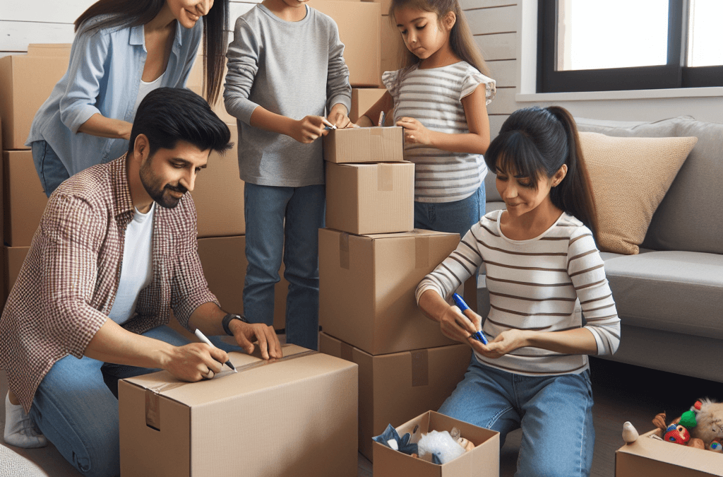 Mudanzas y planificación familiar organizando a todos los miembros