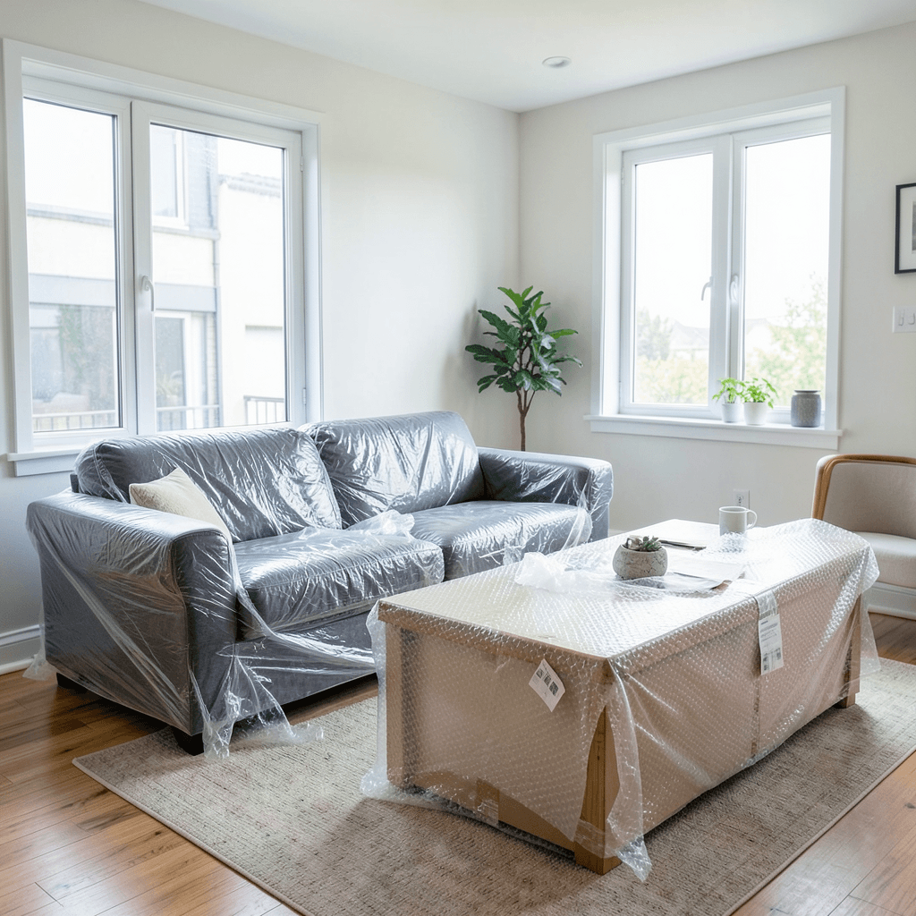 Muebles embalados profesionalmente para saber como preparar muebles para almacenamiento prolongado